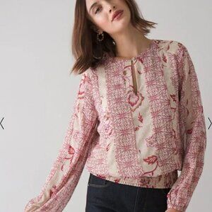 WHBM Blouse with metallic accents, Size L, Like New